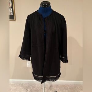 Zara Black Fringe Women's Cape